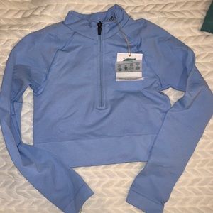 XS blue TALA crop zip